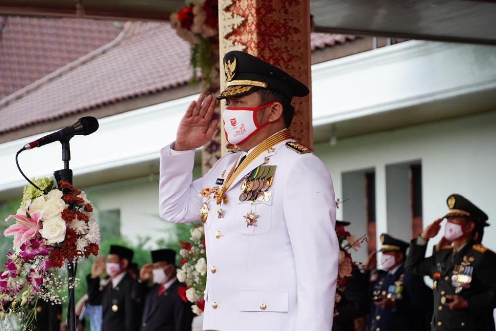 Gelar Upacara HUT Kemerdekaan RI, HD: Pandemi Tak Menyurutkan Semangat Membangun Sumsel