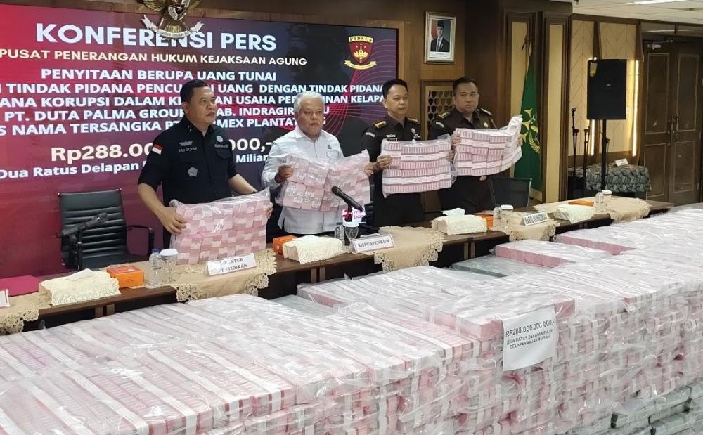 Kejaksaan Agung Sita Rp479 Miliar Uang Hasil Kejahatan Kasus TPPU Duta Palma