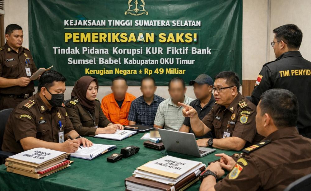 Kejati Sumsel Periksa 6 Pegawai Bank Terkait Dugaan Korupsi KUR Fiktif di OKU Timur, Kerugian Negara Capai Rp49 Miliar
