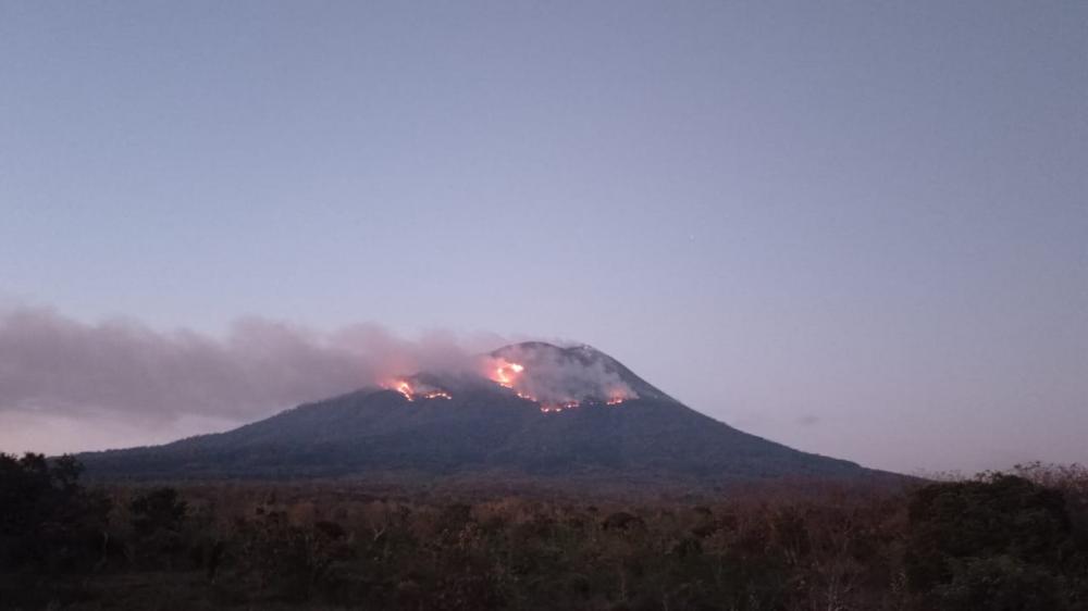 Lontaran Lava Pijar Erupsi Gunung Ile Lewotolok Sebabkan Karhutla