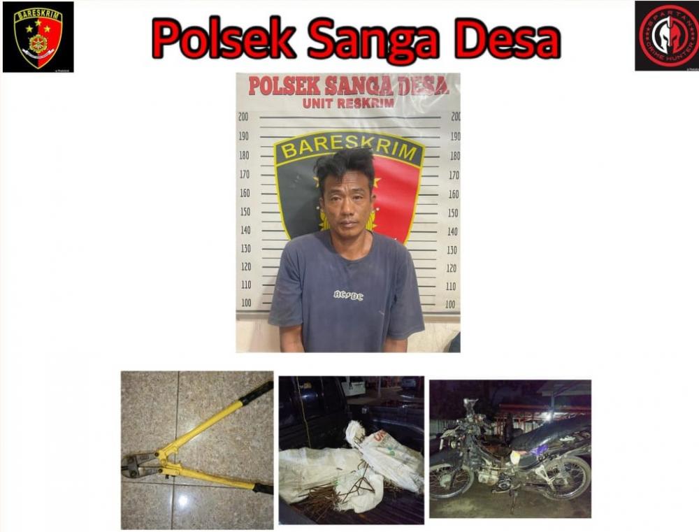 Nekat Curi Pagar Besi Masjid Pakai Gunting Besi, Warga Sanga Desa Ditangkap Polisi dan Rekannya Kabur