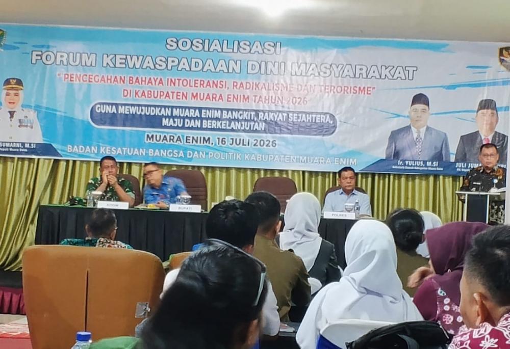 Perkuat Peran FKDM, Pemkab Muara Enim Dukung Program Sumsel Zero Konflik Melalui Sosialisasi Pencegahan Intoleransi, Radikalisme, dan Terorisme