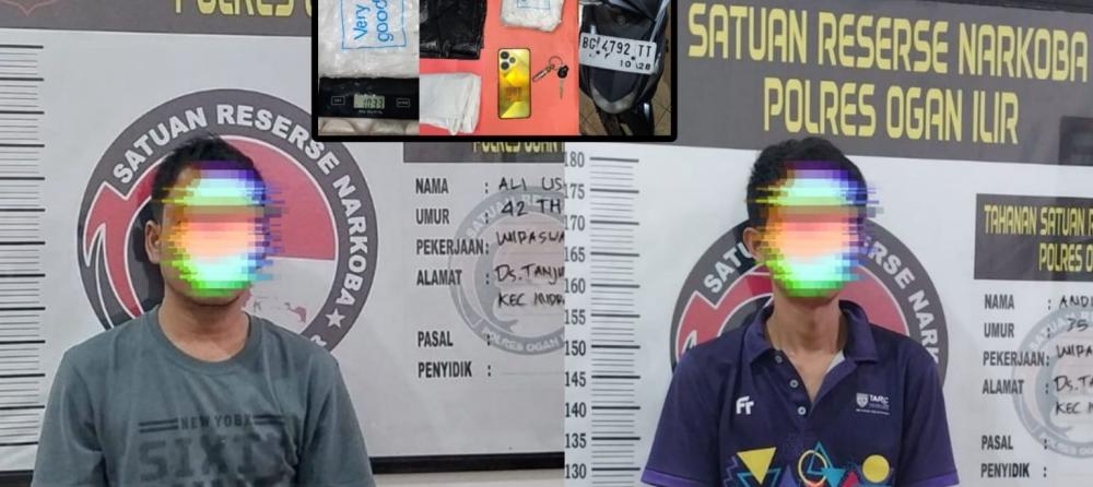 Polres Ogan Ilir Gagalkan Peredaran 1 Kilogram Sabu, Dua Kurir Ditangkap, Jaringan Dikendalikan Napi di Riau