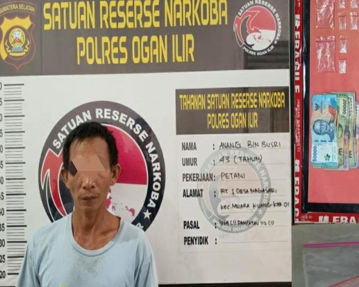 Satresnarkoba Polres Ogan Ilir Tangkap Pengedar Sabu di Muara Kuang, Kapolres Apresiasi Peran Aktif Masyarakat