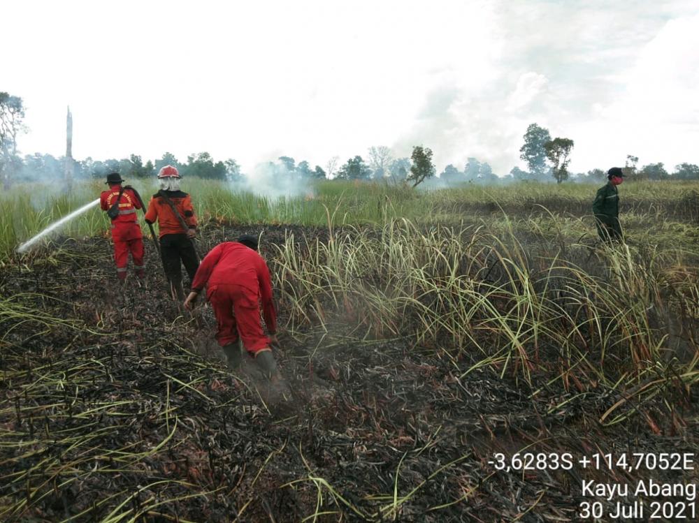 Tiga Titik Lahan Terbakar Seluas 9 Ha di Tanah Laut Berhasil Dipadamkan