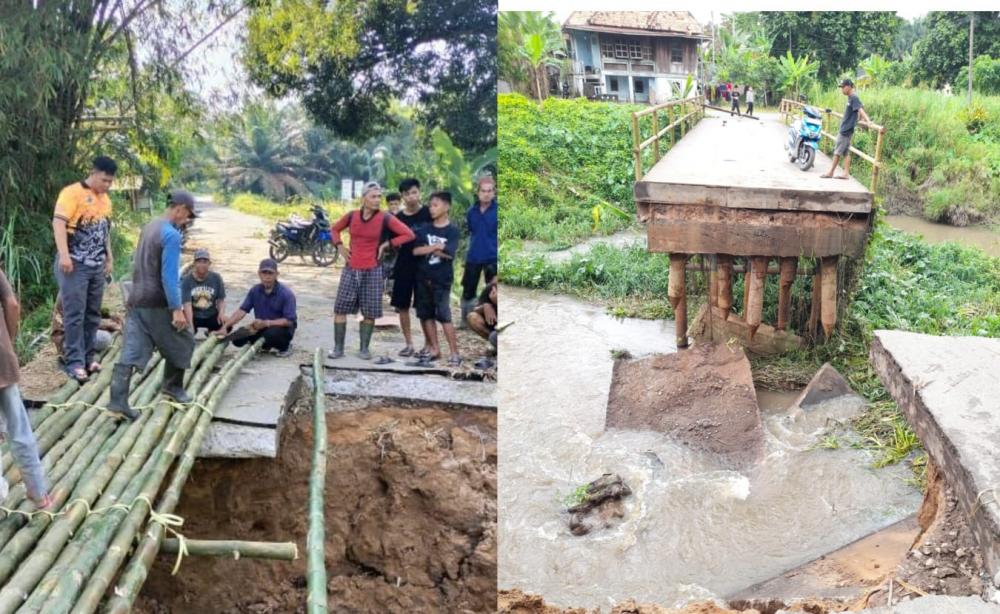 Warga Nyaris Terisolir, Jembatan Penghubung Antar Desa di Ogan Ilir Putus Total