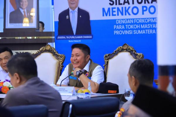 Dampingi Menko Polkam, Herman Deru dan Cik Ujang Ajak Masyarakat Sumsel Jaga Kondusivitas