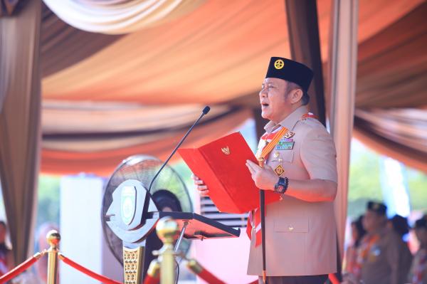 HUT Gerakan Pramuka ke-64, Gubernur Herman Deru: Pramuka Harus Jadi Garda Terdepan Perkuat Ketahanan Bangsa