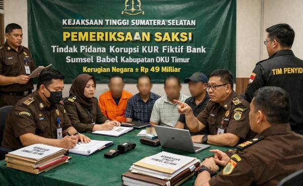 Kejati Sumsel Periksa 6 Pegawai Bank Terkait Dugaan Korupsi KUR Fiktif di OKU Timur, Kerugian Negara Capai Rp49 Miliar