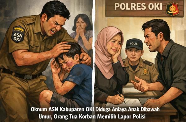 Oknum ASN di OKI Dilaporkan ke Polisi, Diduga Aniaya Anak di Bawah Umur hingga Luka-Luka