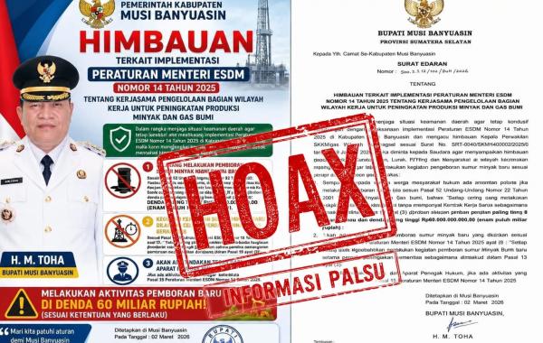 Pemkab Muba Tegaskan Surat Edaran Terkait Implementasi Permen ESDM Nomor 14 Tahun 2025 adalah Palsu dan Hoaks
