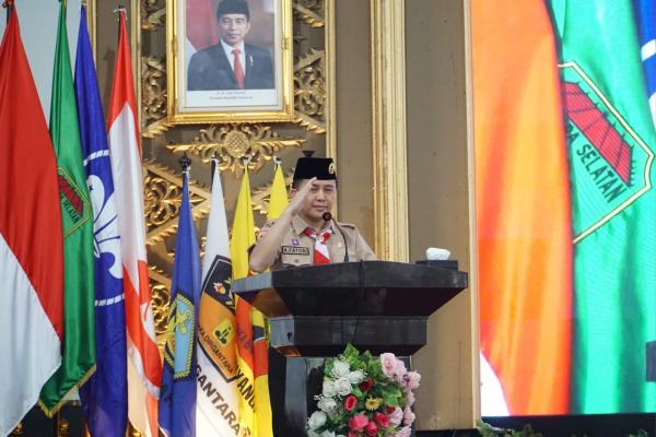 Pj Gubernur Agus Fatoni Buka Rakerda Kwartir Daerah Gerakan Pramuka Sumsel
