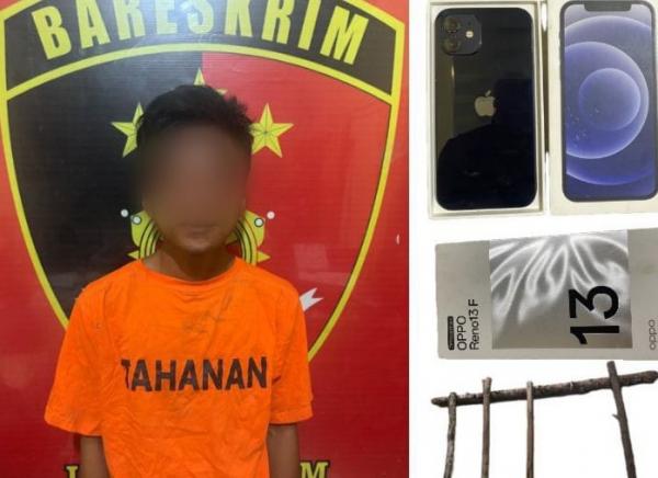 Polisi Tangkap Tersangka Pencurian, Masuk Pondok Korban dengan Memanjat Atap Seng