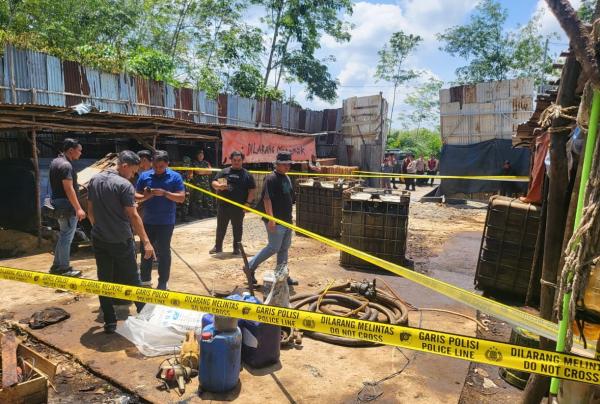 Polres Muara Enim Gandeng Instansi Terkait Tertibkan Gudang BBM Ilegal di Lembak dan Gelumbang