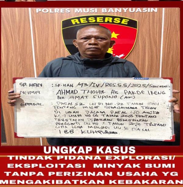 Polsek Keluang Amankan Pemilik Sumur Minyak Ilegal di Lahan PT Hindoli, Usai Terjadi Ledakan Hebat