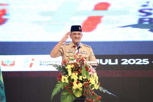 Sekda Sumsel Edward Candra  Buka Rakerda Pramuka 2025, Tekankan Pentingnya Kolaborasi dan Nilai Moral